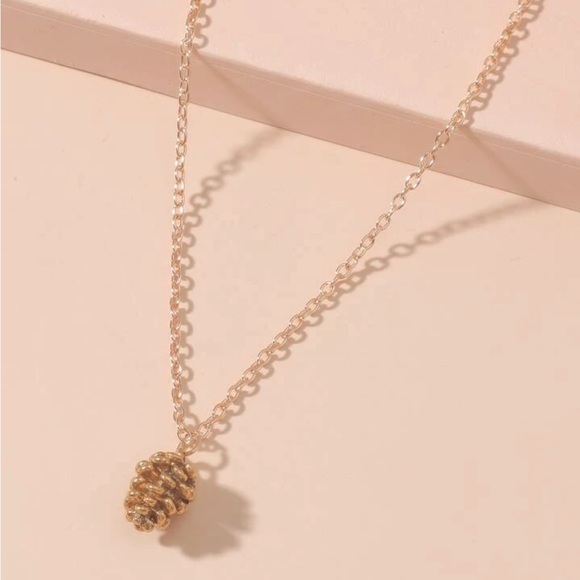 Free People Jewelry - SALE 18k Gold Pine Cone Boho Necklace